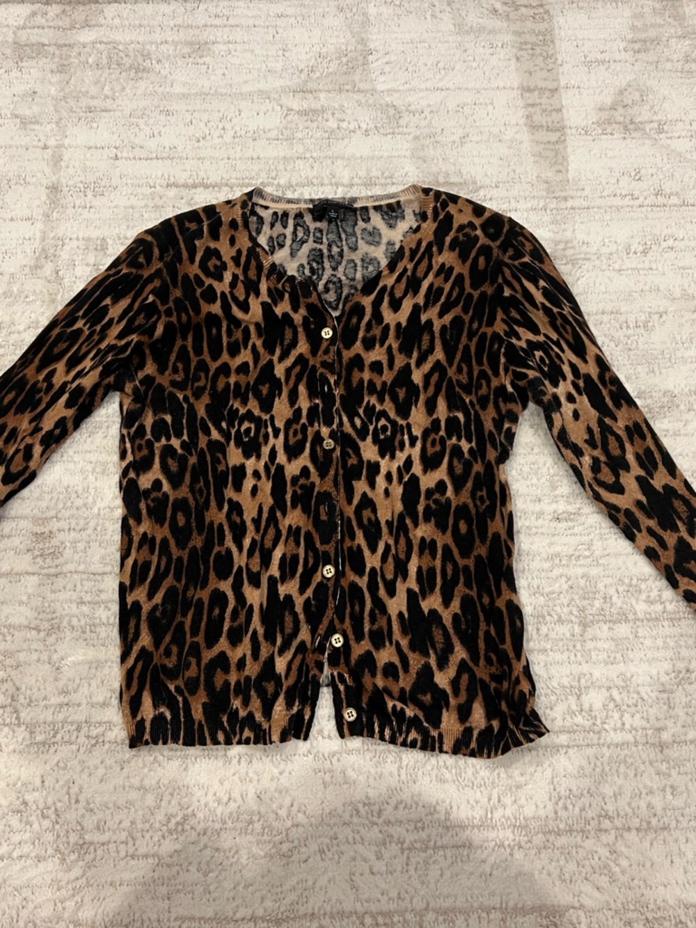 The Limited Leopard-Print Knit Sweater in Brown and Black size Large